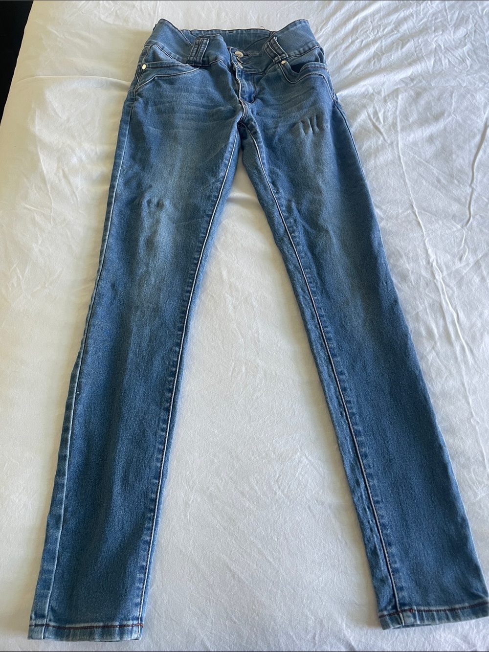 Women's Skinny Jeans in Washed Blue - Slim Fit